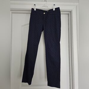 Lilly Pulitzer Navy Jacquard Kelly Pants